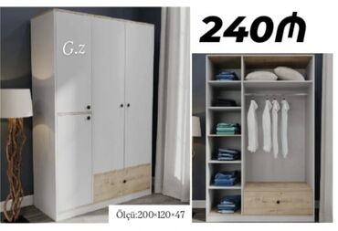 Dolablar: Yeni, Açılan, 4 qapılı Düz dolab, Qarderob, paltar dolabı — 3