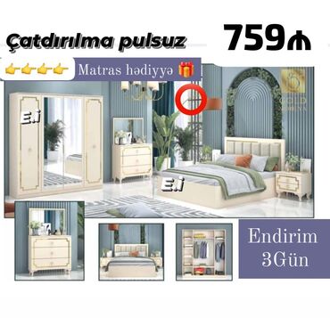 Sifarişlə mebel: *Yataq dəsti / Yataq otağı mebeli 💥* ✔️Rəng seçimi var ✔️ *Şəhər
