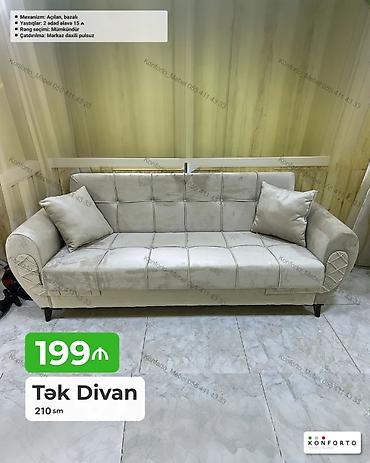 ucuz divanar: Tək divan – 210 sm - Açılan, bazalı mexanizm: asanlıqla yatağa — 1