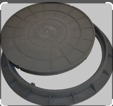 бетоные кольца: Люк канализационный пластиковый чёрный предназначен для установки на