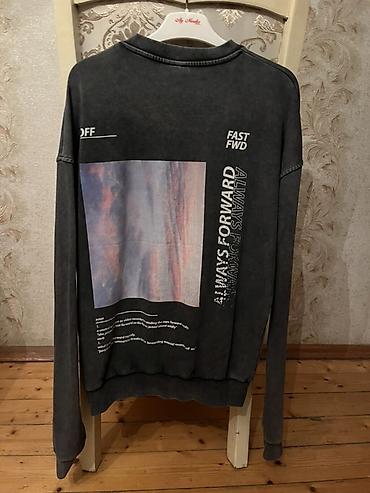 свитшот: Мужская толстовка, Off-White, S, цвет - Серый — 1