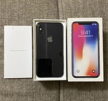 спутниковый телефон: IPhone X, Б/у, 256 ГБ, Черный, Коробка, 72 %