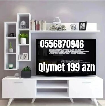 Mebel: Yeni, Düz TV altlığı, Polkalı, Laminat, Azərbaycan