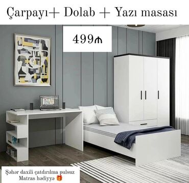 Yataq otağı dəstləri: Oğlan və qız üçün, Yeni, Təknəfərlik çarpayı, Yazı masası, Dolab lalafo.az -da Yataq otağı dəstləri: Oğlan və qız üçün, Yeni, Təknəfərlik çarpayı, Yazı masası, Dolab
