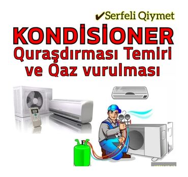 Təmir, Split kondisionerlər, Frion vurulması, Pulsuz diaqnostika