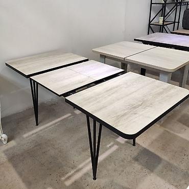 study table: Стол "Бабочка" с металлическими ножками Длина: 130/190 см Ширина: 80 — 5