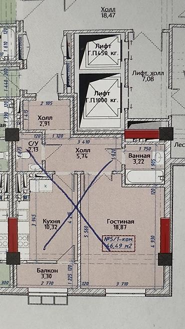 буденного: 1 комната, 47 м², Элитка, 4 этаж, ПСО (под самоотделку) — 3