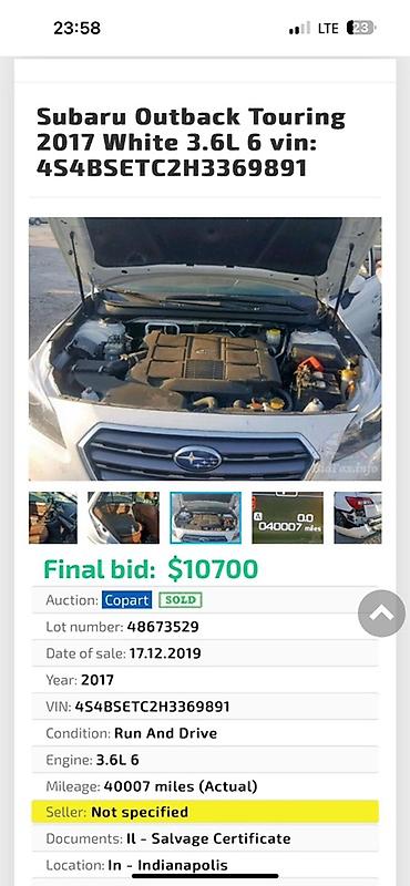 Subaru: Subaru Outback: 2017 г., 3.6 л, Автомат, Бензин, Универсал — 10