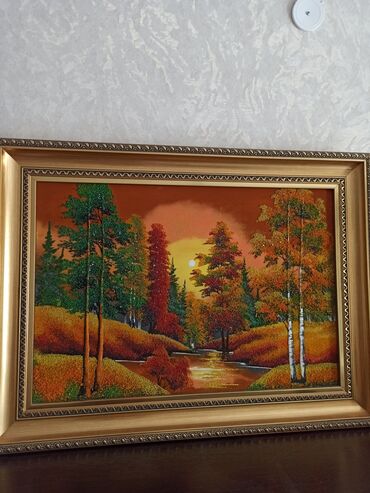 картины пейзажи: Картина, пейзаж Осеньвыполнена из натуральных уральских камней
