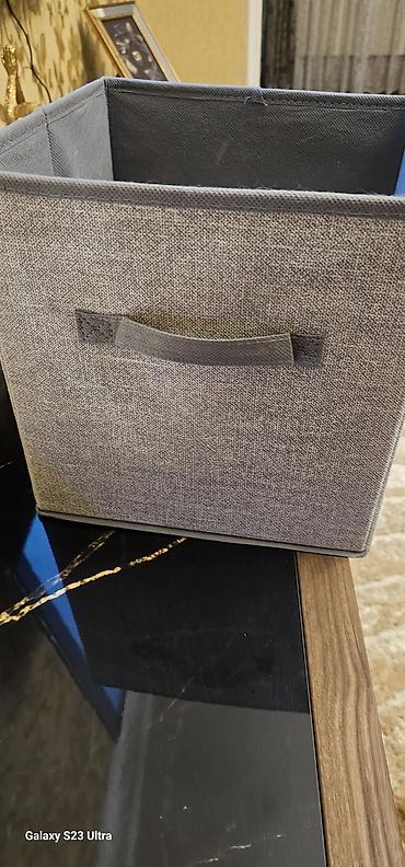 ringlice za tekstil: Qutu tipli saxlama səbəti 2 eded teze - Material: parça üzlüklü — 1