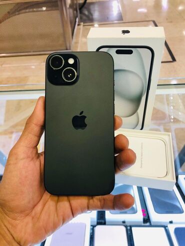 Apple iPhone: IPhone 15, 128 GB, Graphite, Simsiz şarj, Face ID, Sənədlərlə