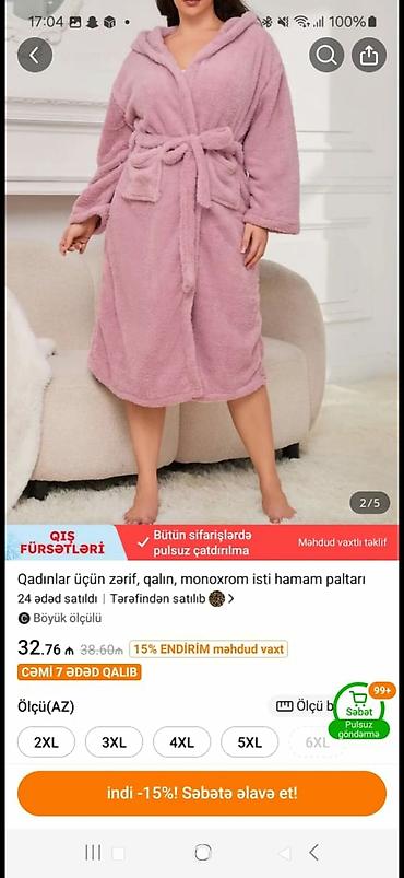 hamam xalat: Qadınlar üçün zərif, qalın, monoxrom isti hamam paltarı - Model — 1
