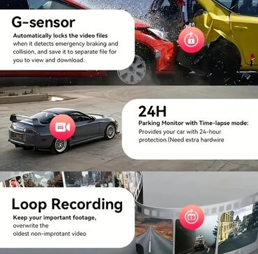 Videoreqistratorlar: Videoreqistratorlar, Yeni, Zərbə sensoru ilə, 128 gb, Çin, Ödənişli çatdırılma — 9