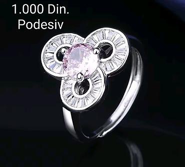 swarowski prsten: Elegantni posrebreni prsten od hirurskog čelika sa žigom S925sa — 1