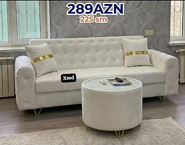 ps divan: Ağ rəngli zərif divan + dairəvi jurnal masası dəsti - Divan ölçüsü — 1