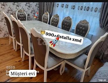 dekor reqemler: Qonaq otağı üçün, Yeni, Dördbucaq masa, 6 stul — 1
