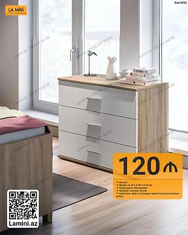Komodlar: Məhsul: Komod (Kod: 6052) - Ölçülər: Dərinlik 40 sm × Hündürlük 90 sm — 1