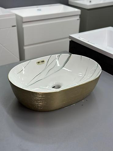 Раковины для ванной: Раковина для ванной, Круглая форма, Материал: Керамика, Размер: 45 x 35 см — 4