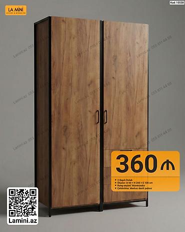Ev üçün mebel: 2 qapılı paltar dolabı • Ölçülər: D 50 × H 200 × E 100 sm • Rəng — 1