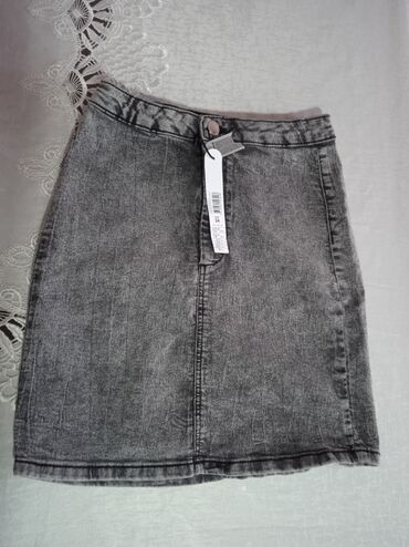 джинсы женские новые: Юбка, Модель юбки: Прямая, Мини, Джинс, По талии