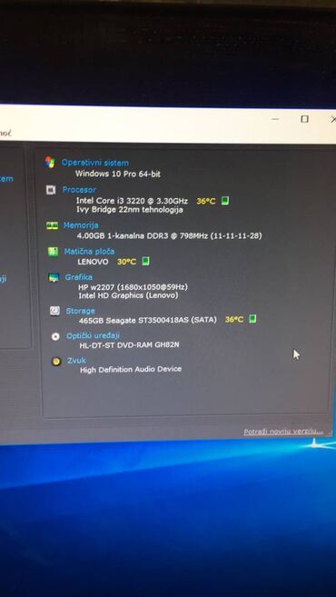 Desktop računari i radne stanice: Desktop Lenovo ThinkCentre M72E ful intel procesor intel i3-3220 na na lalafo.rs — 11 Desktop računari i radne stanice: Desktop Lenovo ThinkCentre M72E ful intel procesor intel i3-3220 na — 11