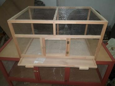 Qəfəslər: Taxta quş qəfəsi – ikixanalı model Xüsusiyyətlər: - Material: təbii — 4