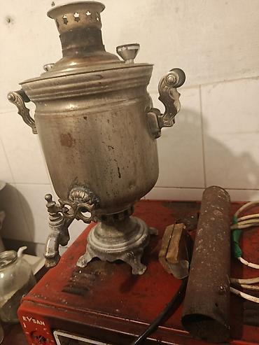 ev əşyalar: Klassik metal samovar - Material: metal gövdə, dekorativ relyef — 2