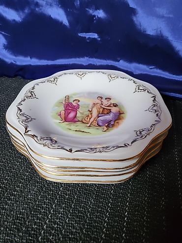 Ostali antikviteti: Desertni tanjiri Jugoporcelan Titov Veles iz 70ih.god. Jugoporcelan — 7