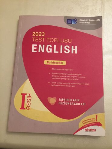 English 1 -ci hissə . Test toplusu 2023