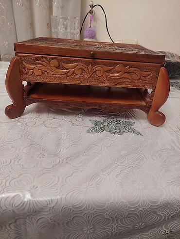 qedim kasa: Əl işı ağacdan dekorativ qutu - Material: tam ağac, əl oyması — 3