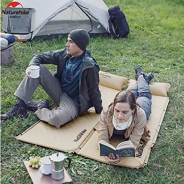 одноместный: 🟠 Самонадувающийся туристический коврик Naturehike с подушкой — 9