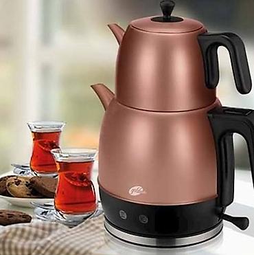 Elektrik çaydanı və dəmlik seti – 2 qatlı samovar tipli çayçı GM 7340