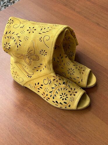 германский обувь: Сапоги, 37, цвет - Желтый