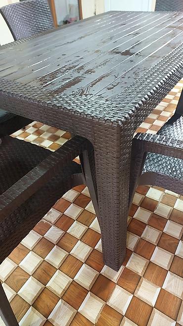 kafe ucun stol stul: Balkon üçün, Yeni, Açılmayan, Kvadrat masa, 6 stul — 5