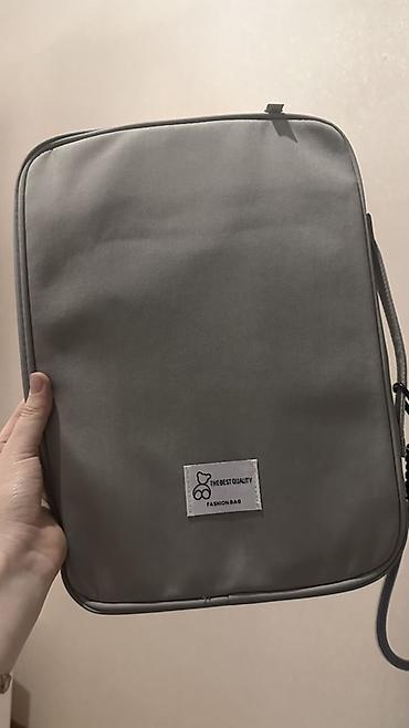 noutbuk ucun cantalar: Südlü-boz rəngdə laptop/planşet üçün qol çantası - Material: Yumşaq — 1