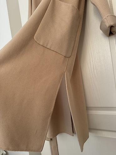 Пальто: Женское пальто ZARA, модель прямого кроя oversize. - Цвет: бежевый — 3