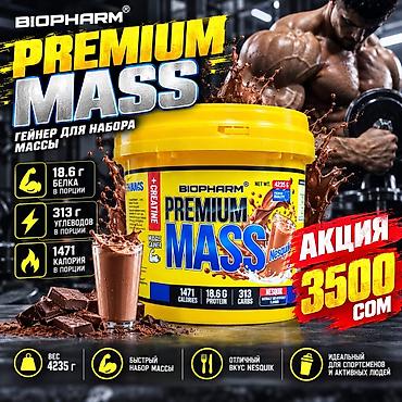 Спортивное питание: ГЕЙНЕР Premium MASS + креатин. 4235 кг. ДЛЯ НАБОРА МАССЫ По самой — 3