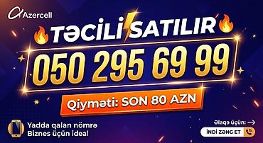 Azercell mobil nömrə – 050 295 69 99 Xüsusiyyətlər: - Yadda qalan