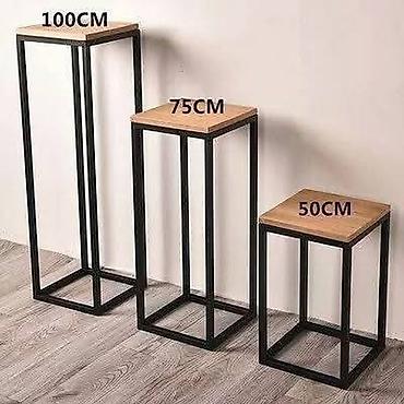 komode forma: Set od 3 dekorativna stalka/podijuma modernog industrijskog dizajna — 1