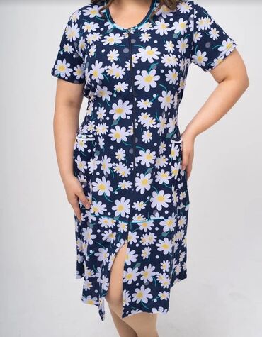 узбекский платье: Повседневное платье, Лето, Средняя модель, Трикотаж, Узбекское, 5XL (EU 50), 6XL (EU 52), 7XL (EU 54)