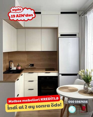 Sifarişlə mətbəx mebeli: Sifarişlə mətbəx dəsti, Özü çəkən petlələr, Sadə laminat, Kredit var, Pulsuz çatdırılma -da lalafo.az — 9 Sifarişlə mətbəx mebeli: Sifarişlə mətbəx dəsti, Özü çəkən petlələr, Sadə laminat, Kredit var, Pulsuz çatdırılma — 9