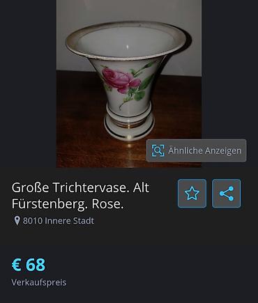 Ostali antikviteti: Vaza porcelanska 1966g+ Furstwnberg Nemacka. Nemacka porcelanska vaza — 2
