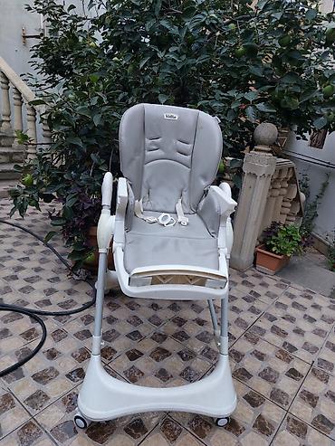 Столы для кормления: Kidilo uşaq yemək stulu - Rəng: boz/ağ - Material: yumşaq, silinə — 4