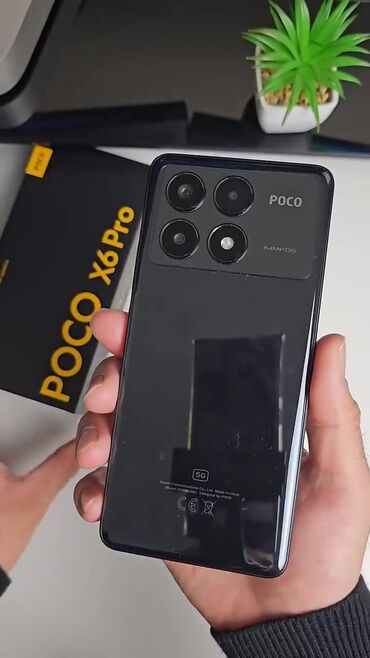 платиновые номера sim: Poco X6 Pro 5G, Колдонулган, 256 ГБ, түсү - Кара, 2 SIM