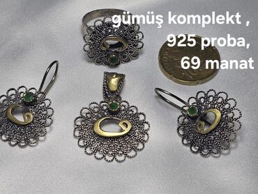 Zərgərlik dəstləri: Dəstə daxildir: Boyunbağı, Üzük, Sırğa, 1 g — 3