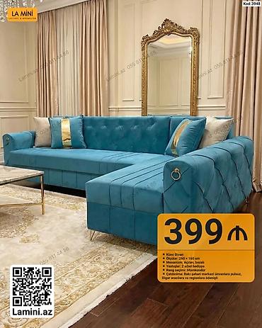 Divanlar: Künc divan – La Mini - Ölçülər: 260 × 160 sm - Mexanizm: açılan — 1