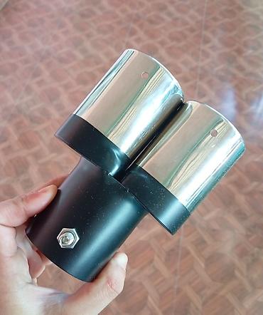 kia forte diffuser: - Avtomobil üçün dekorativ ikiqat egzoz ucu - Parlaq xrom rəngli — 1