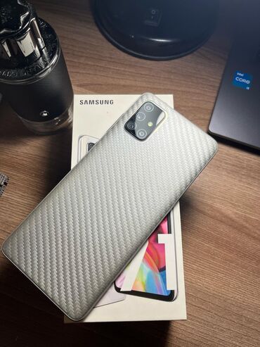 самсунк ултра: Samsung Galaxy A71, Колдонулган, 128 ГБ, түсү - Күмүш, 2 SIM, eSIM