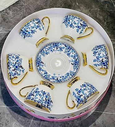 çay servis: Çay dəsti, rəng - Ağ, Farfor, 6 nəfərlik — 4
