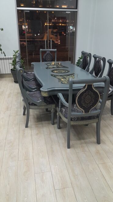 taxta stul stol: Qonaq otağı üçün, Yeni, Açılmayan, Dördbucaq masa, 8 stul, Türkiyə